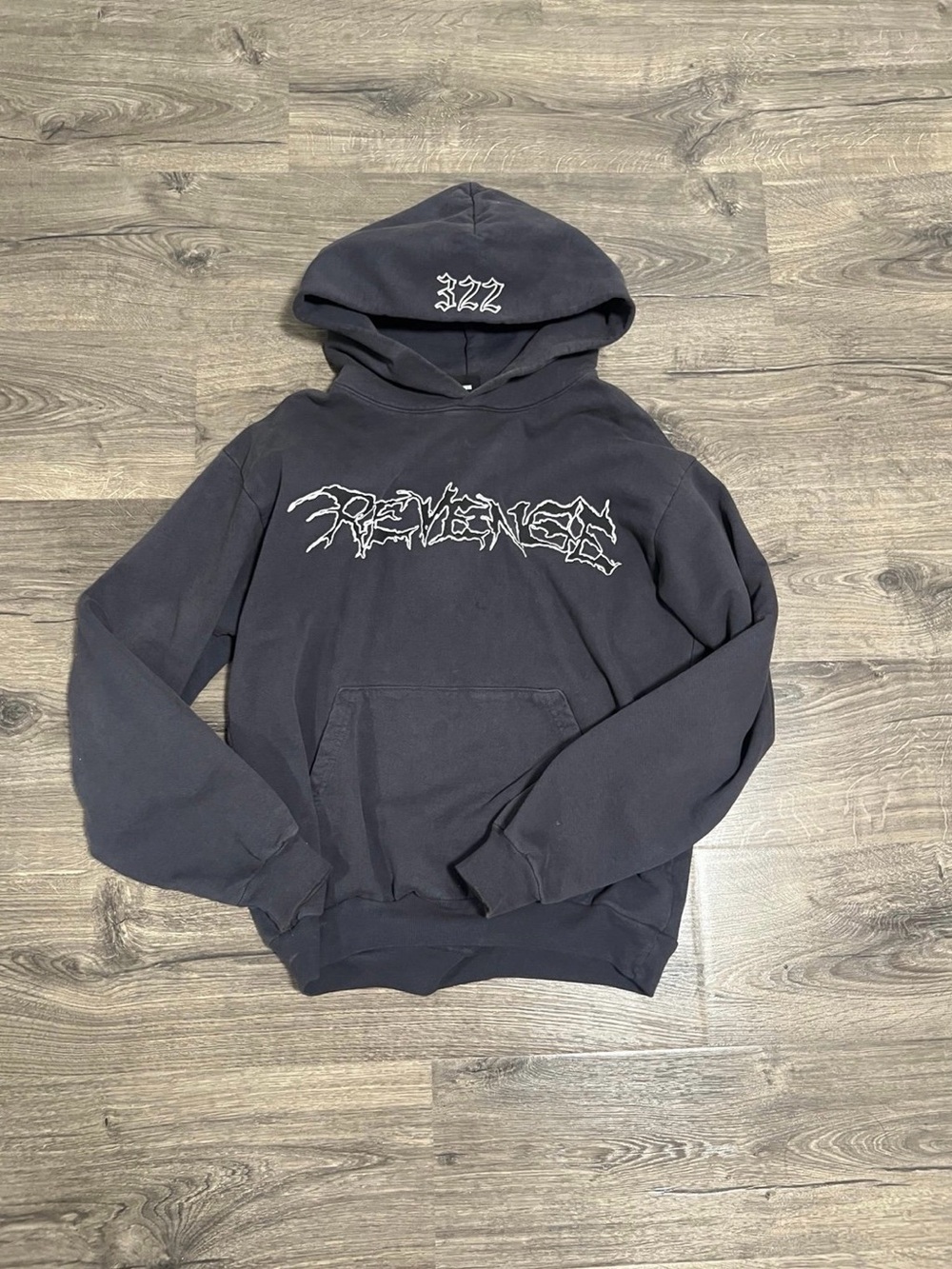 Revenge Clothing Black Hoodie with White Graphic